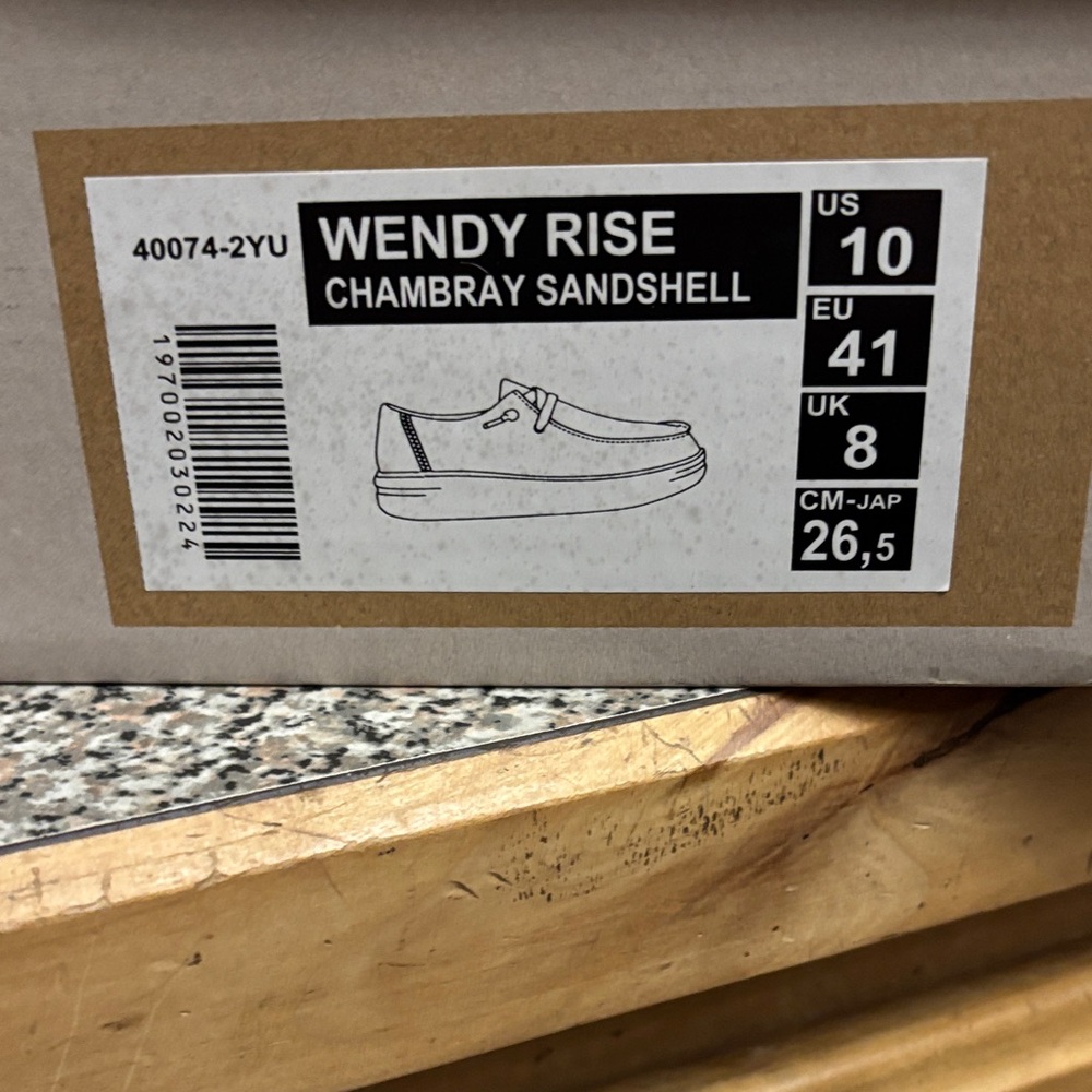 Hey Dude Wendy Rise Chambray Sandshell Women's Shoes